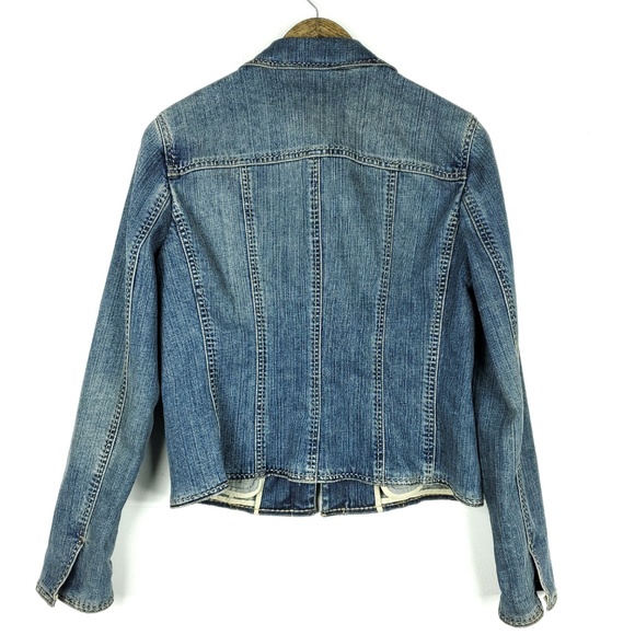 Elie Tahari Jean Jacket Denim Vintage Artsy Clasp - Picture 6 of 8
